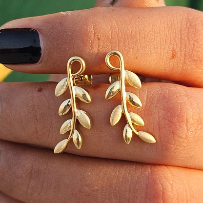 Olive Leaf Vine Earrings