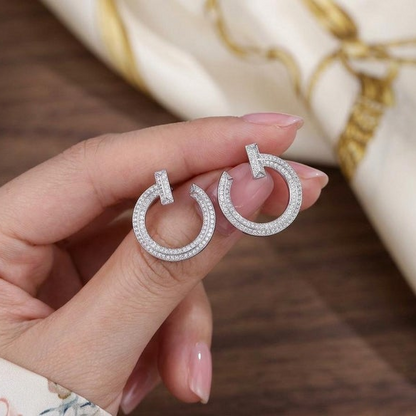 T T1 Open Pavé Hoop Earrings