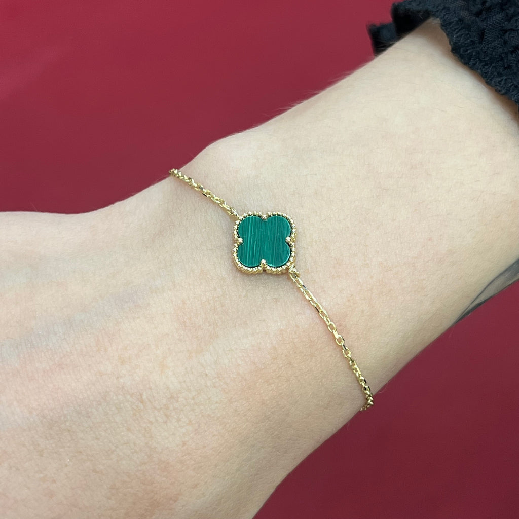 Malachite Clover 1 Motif Bracelet