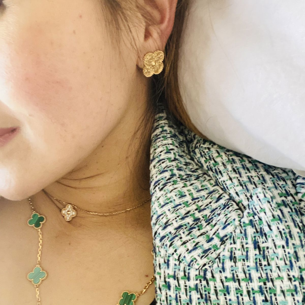 Vintage 1 Motif Pavé Earrings