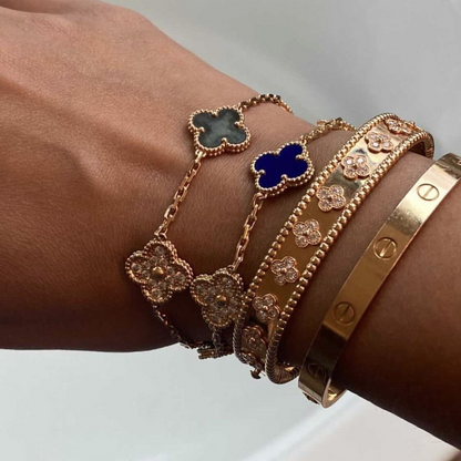 Vintage Five-Motif Blue Agate Mix Bracelet