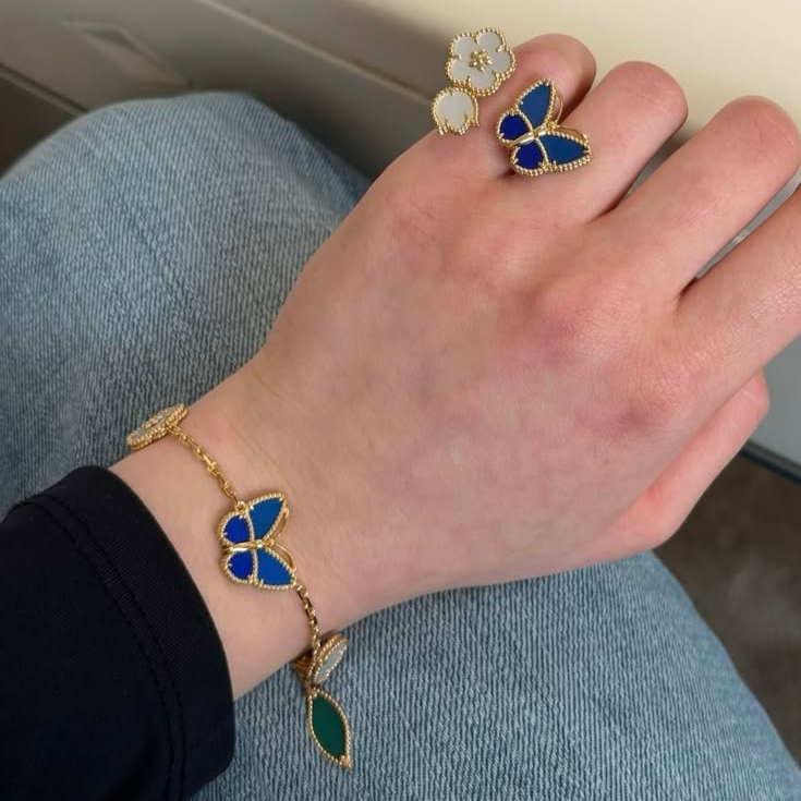 Mother of Pearl Floral Butterfly Bracelet 5 Motifs