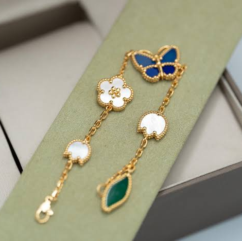 Mother of Pearl Floral Butterfly Bracelet 5 Motifs
