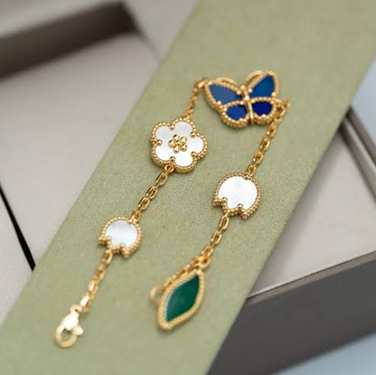 Mother of Pearl Floral Butterfly Bracelet 5 Motifs