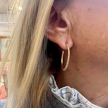Small Gold Bead Hoop Earrings