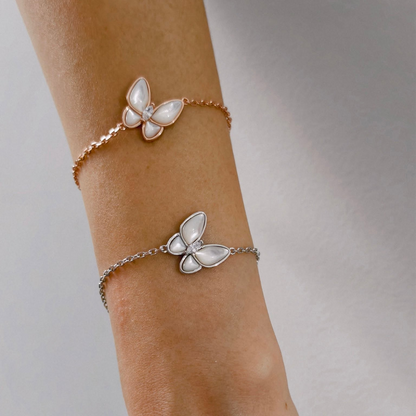 Mother of Pearl Butterfly Chain Bracelet