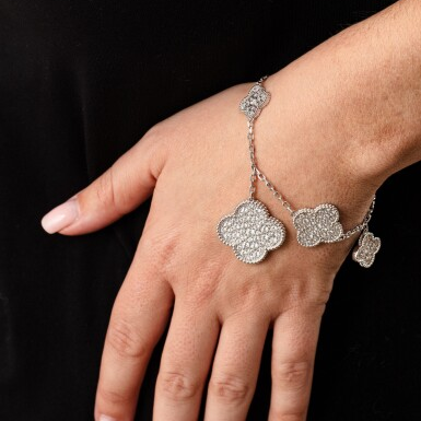 Five Motifs Pavé Clover Charm Bracelet