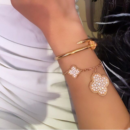 Five Motifs Pavé Clover Charm Bracelet