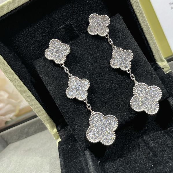 Three Motif Pavé Clover Earrings