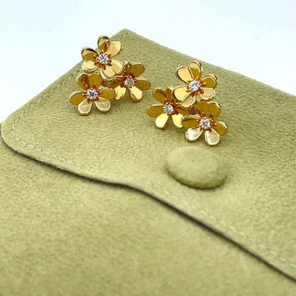 Mini Three Flower Earrings