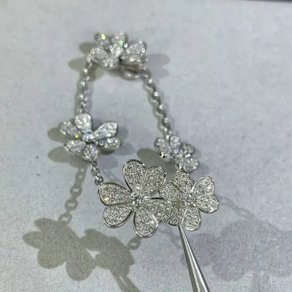 Elegant Frivole Five Flower Pavé Bracelet