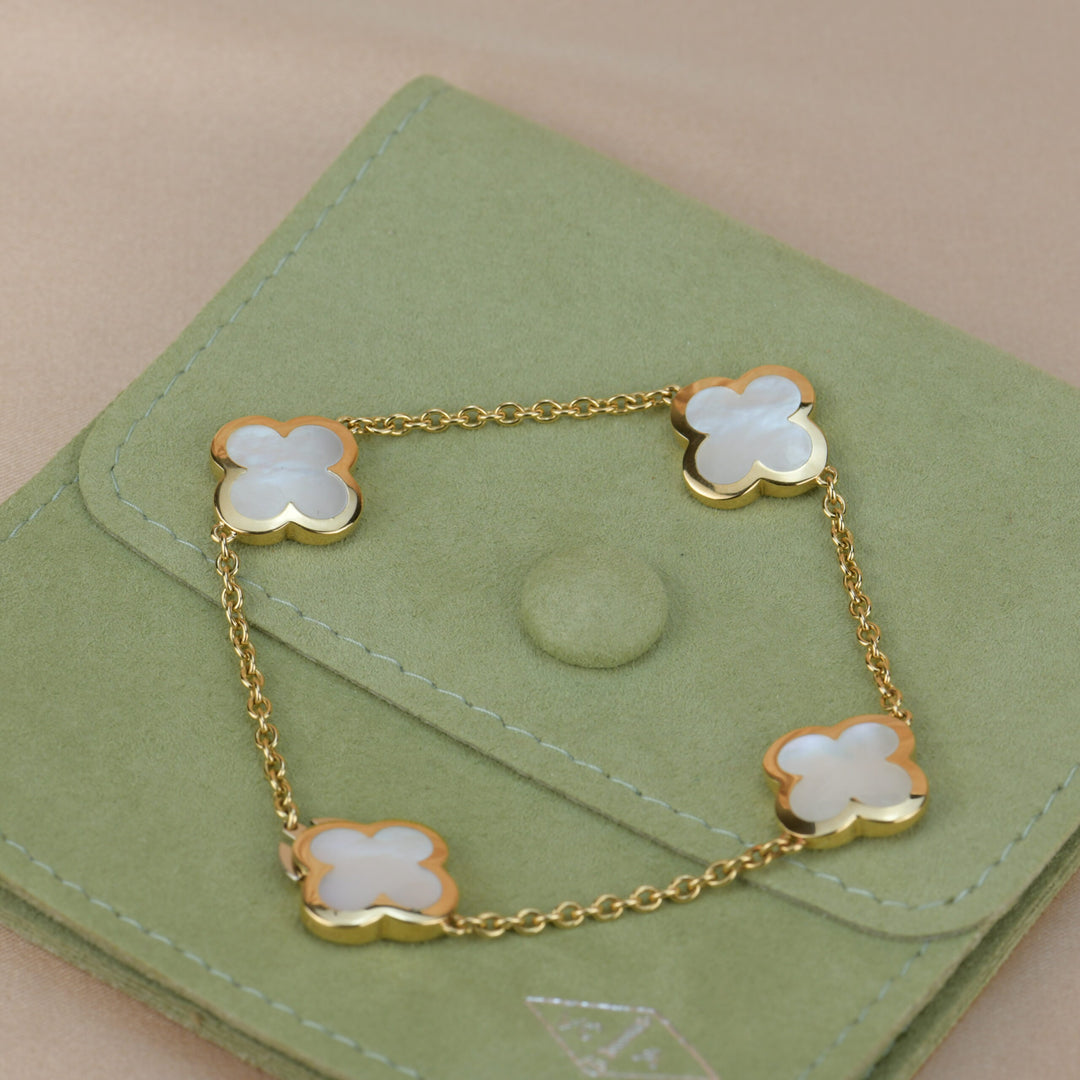 Mother of Pearl Clover Bracelet 4 Motifs