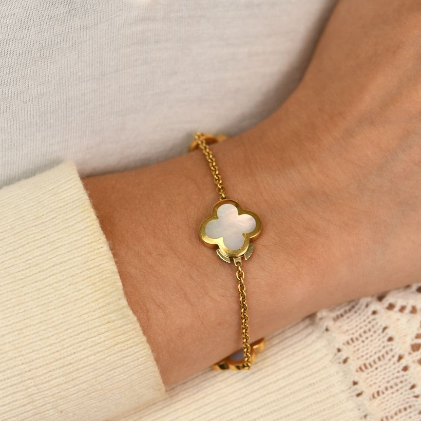 Mother of Pearl Clover Bracelet 4 Motifs