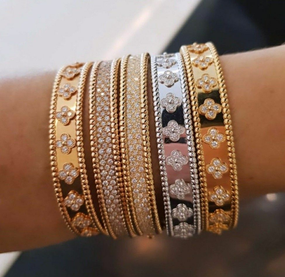 Three Row Pavé Beaded Bracelet Medium Model
