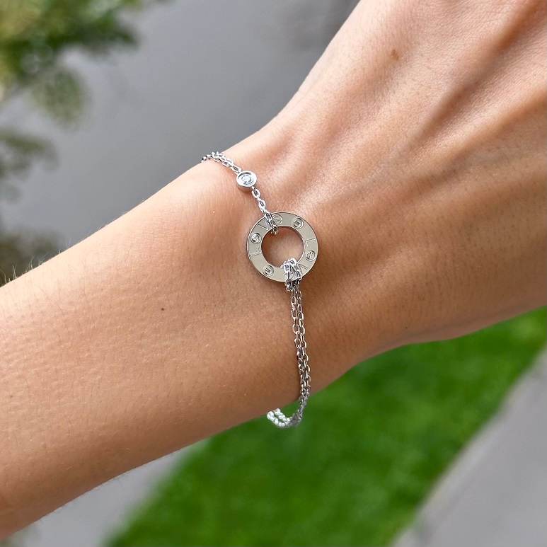 Love Chain Bracelet with 2 Stones