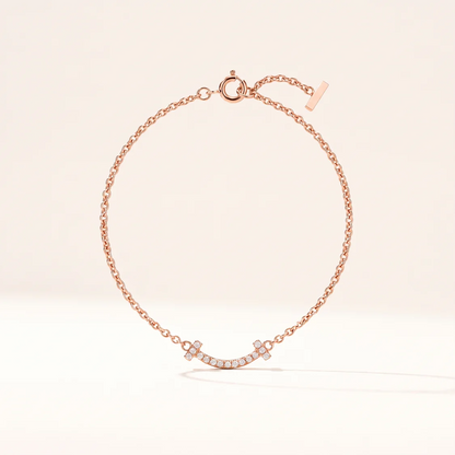 T Smile Pavé Diamonds Chain Bracelet