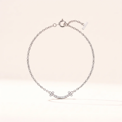 T Smile Pavé Diamonds Chain Bracelet