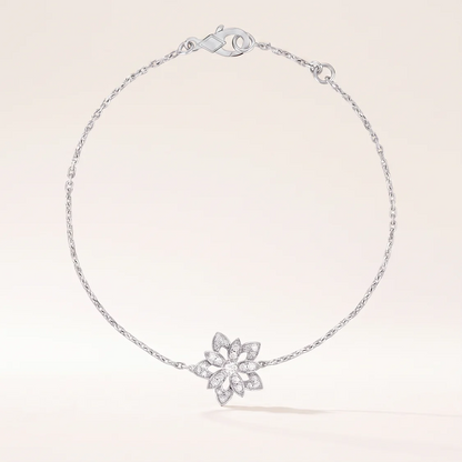 Lotus Pavé Diamonds Flower Bracelet