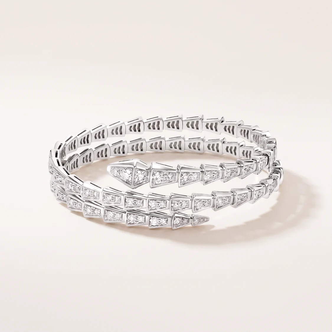 Serpenti Pavé Diamonds Double Wrap Bracelet