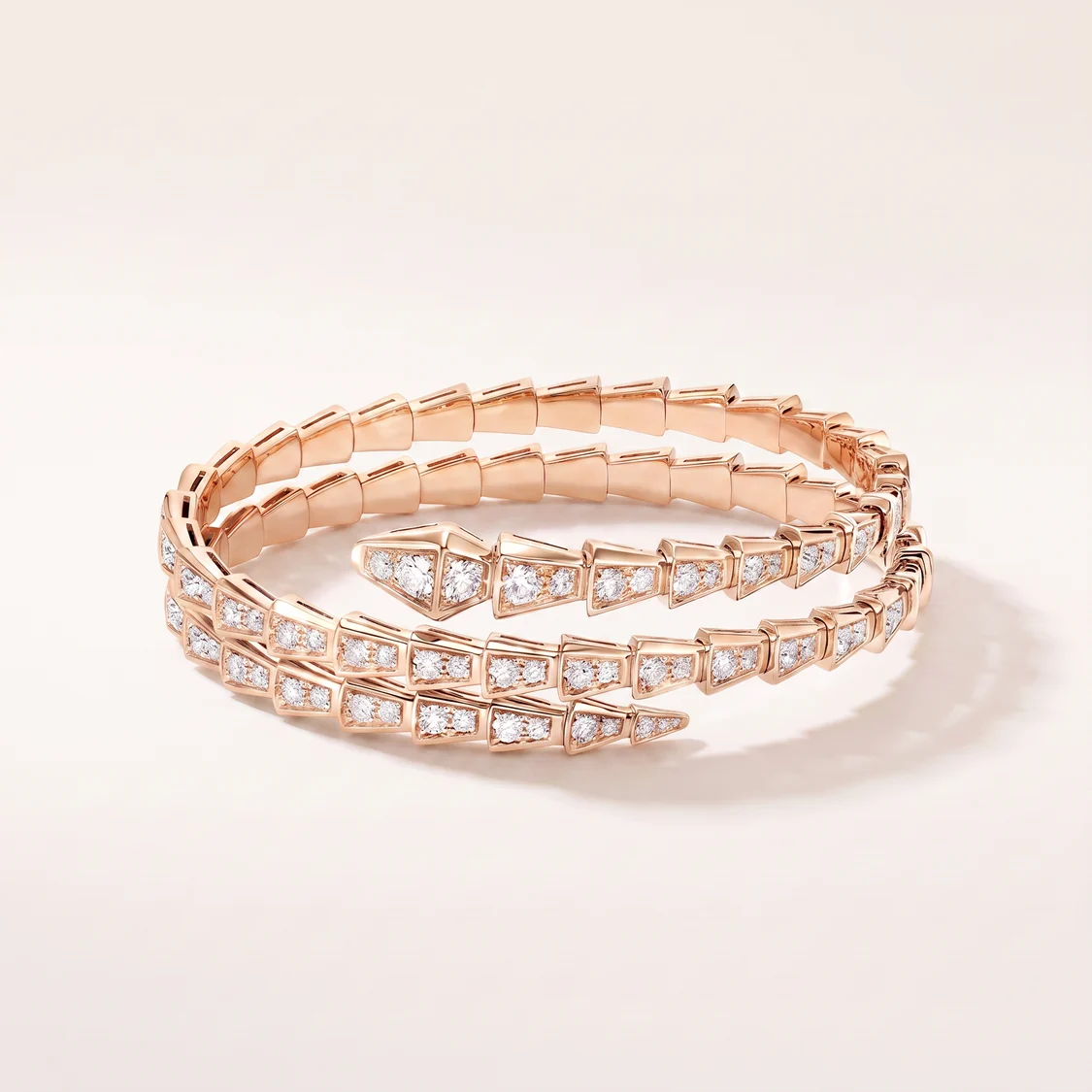 Serpenti Pavé Diamonds Double Wrap Bracelet