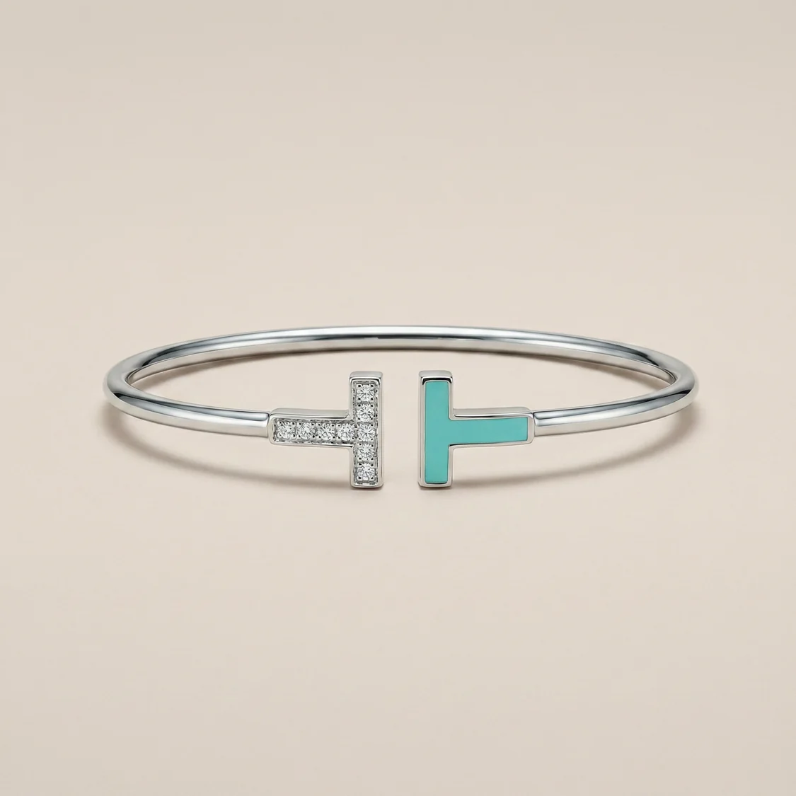 T Turquoise Wire Bracelet