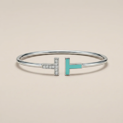 T Turquoise Wire Bracelet