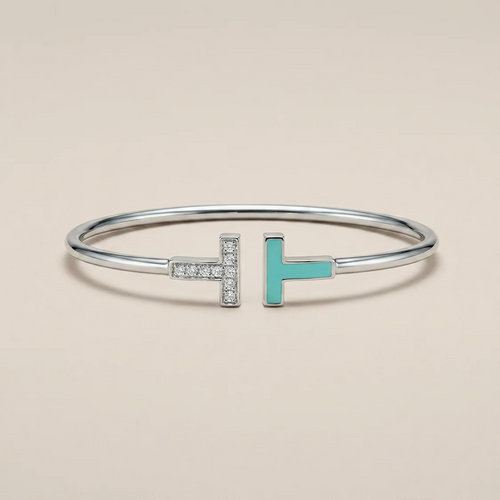 T Turquoise Wire Bracelet