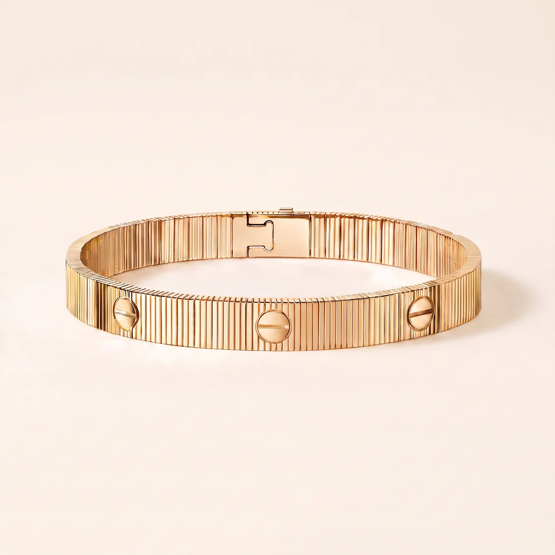 Love Ribbed Screw Accent Bracelet