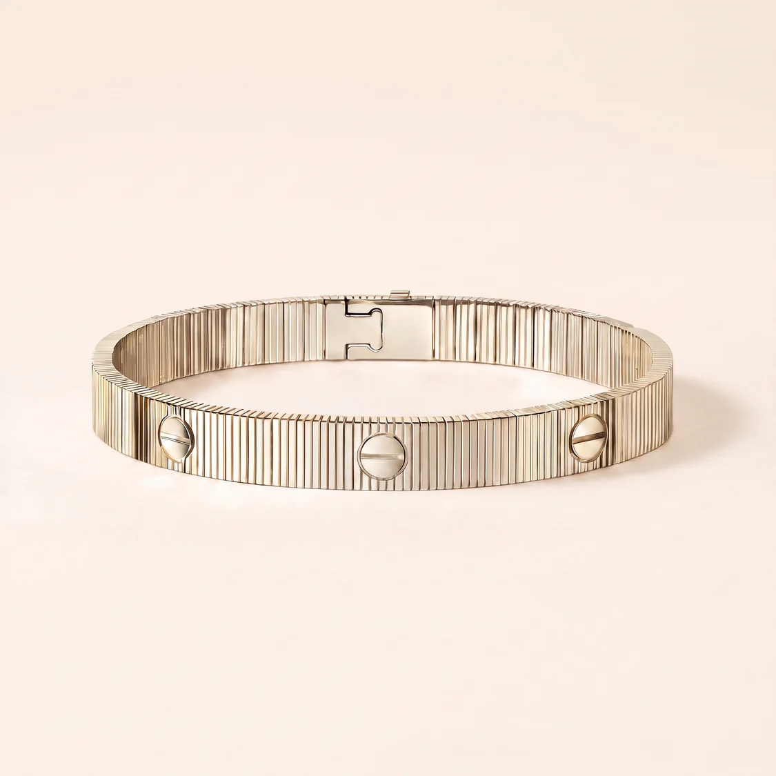 Love Ribbed Screw Accent Bracelet