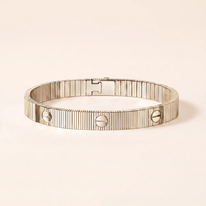 Love Ribbed Screw Accent Bracelet