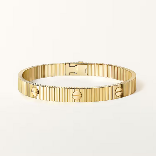 Love Ribbed Screw Accent Bracelet