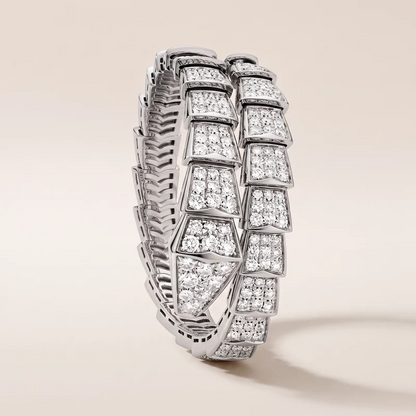 Serpenti White Pavé Diamonds Double Wrap Bracelet
