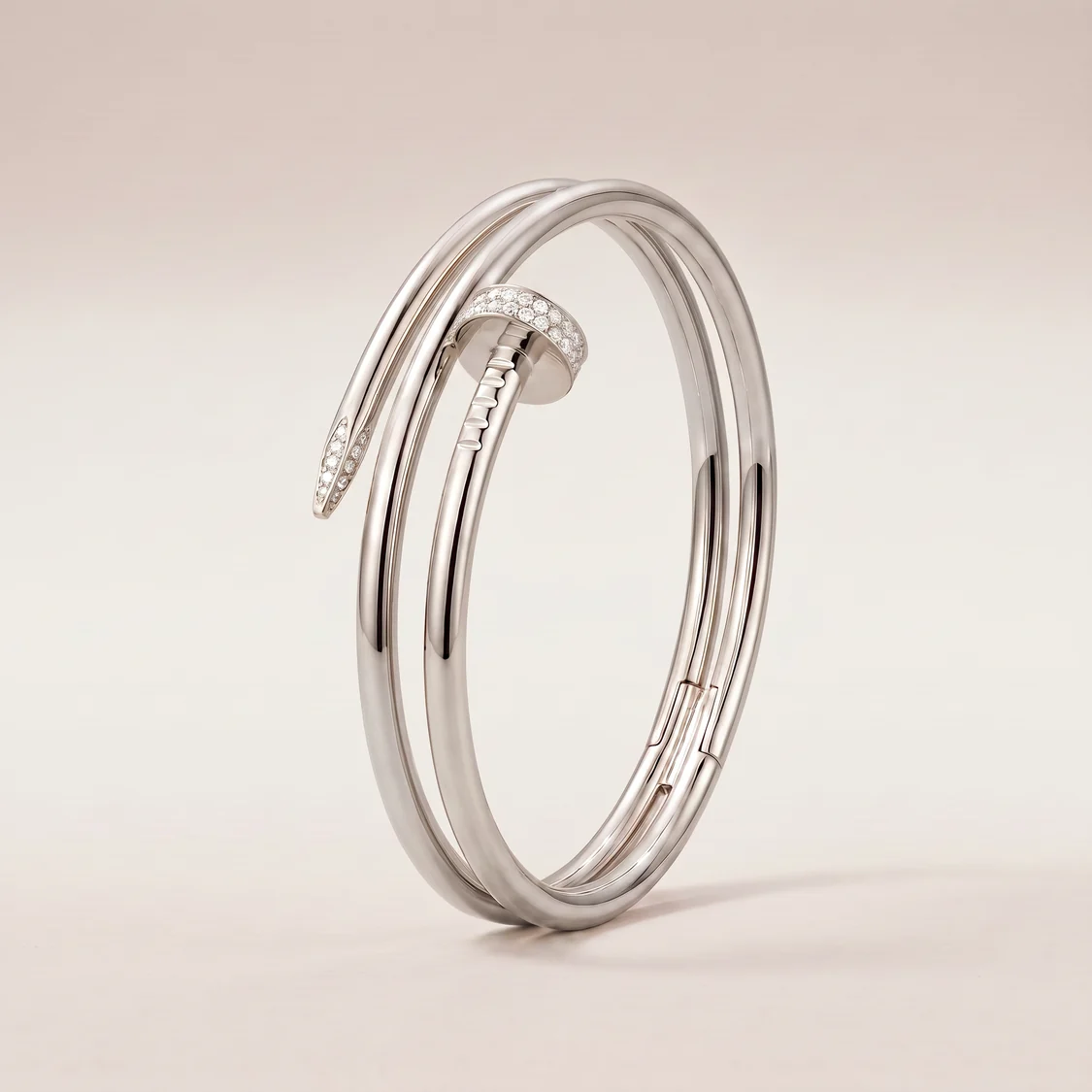 Juste Un Clou Pavé Diamonds Double Wrap Bangle Bracelet