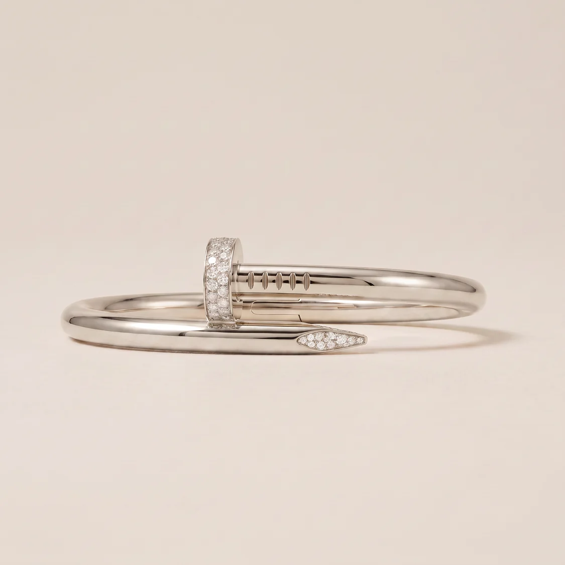 Juste Un Clou Large Pavé Diamonds Nail Bracelet