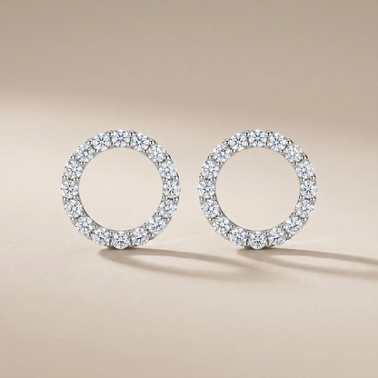 Circle Pavé Diamonds Earrings