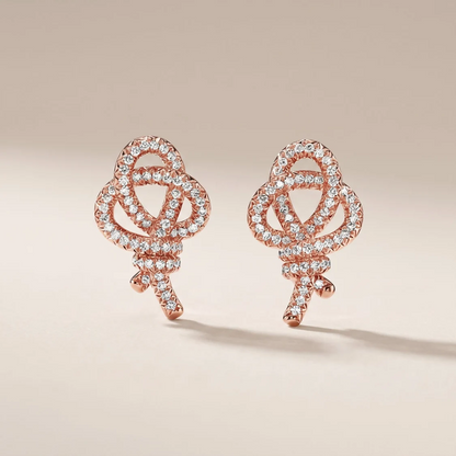 Keys Woven Pavé Diamonds Earrings
