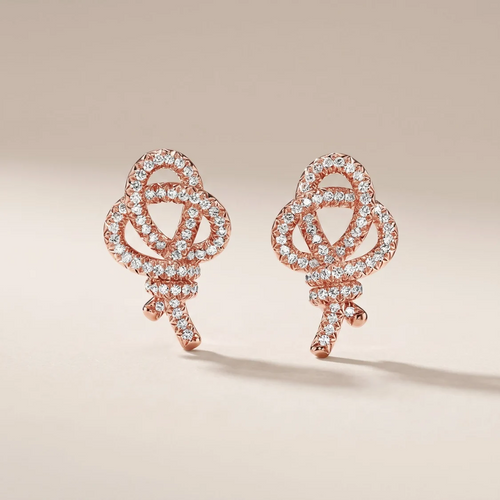 Keys Woven Pavé Diamonds Earrings