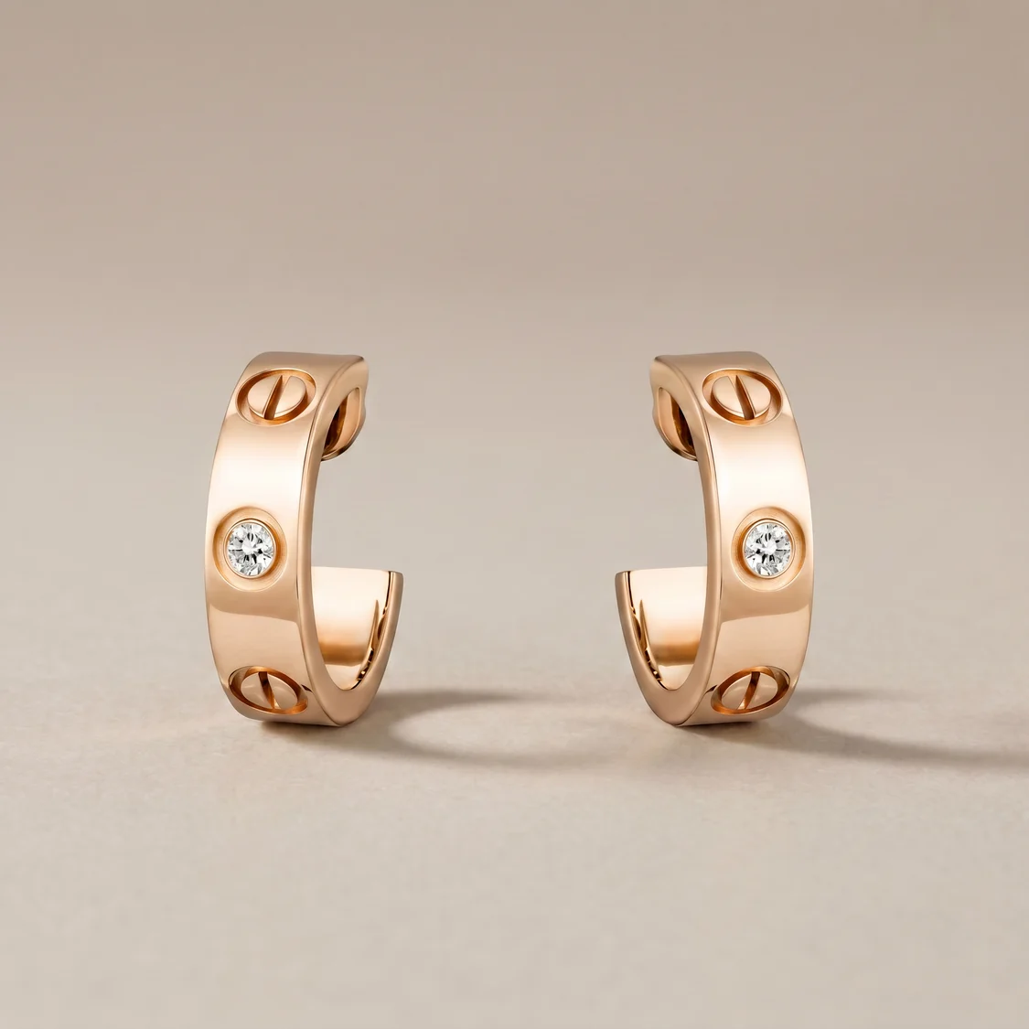 Love 2 Diamonds  Hoop Earrings
