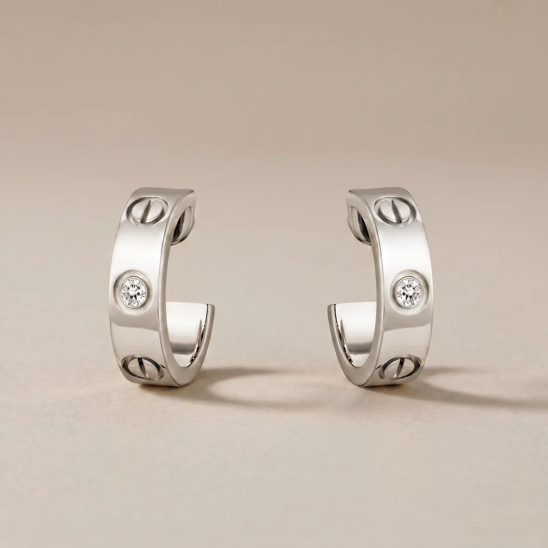 Love 2 Diamonds  Hoop Earrings