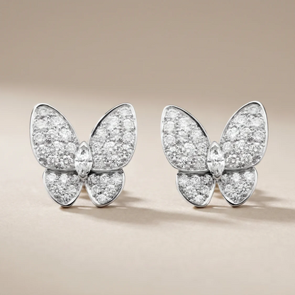 Two Butterfly Pavé Diamonds Earrings