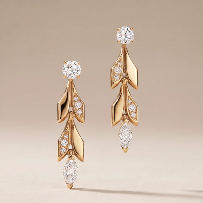 Vine Convertible Pavé Diamonds Drop Earrings