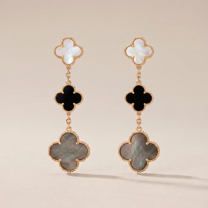 Magic Alhambra Three Pearls Motifs Earrings