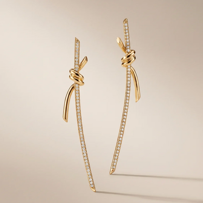 Knot Pavé Drop Earrings