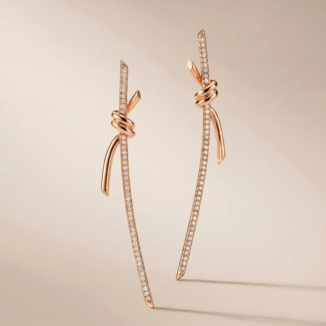 Knot Pavé Drop Earrings