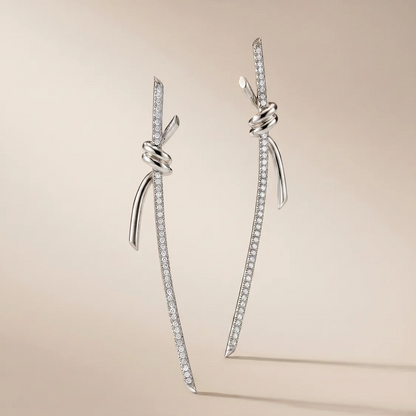 Knot Pavé Drop Earrings