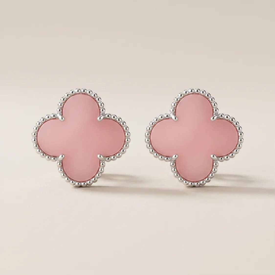 Magic Alhambra Pink Opal Earrings