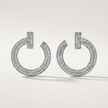 T T1 Open Pavé Hoop Earrings