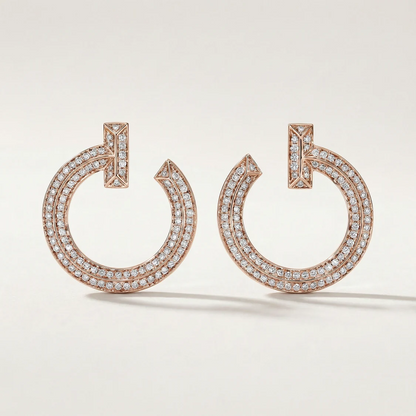 T T1 Open Pavé Hoop Earrings