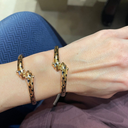 Panther Twin Head Open Bracelet