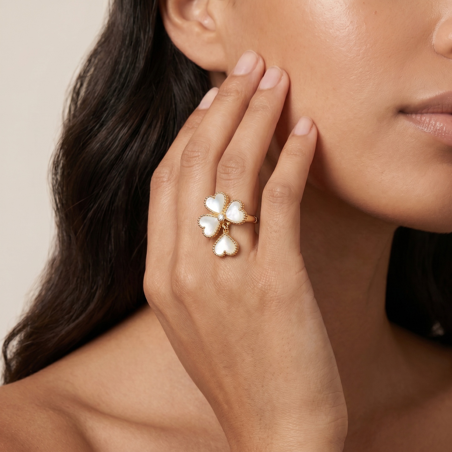 Clover Petal Mother Of Pearl Ring